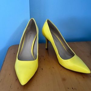 Yellow Patent Leather Pumps